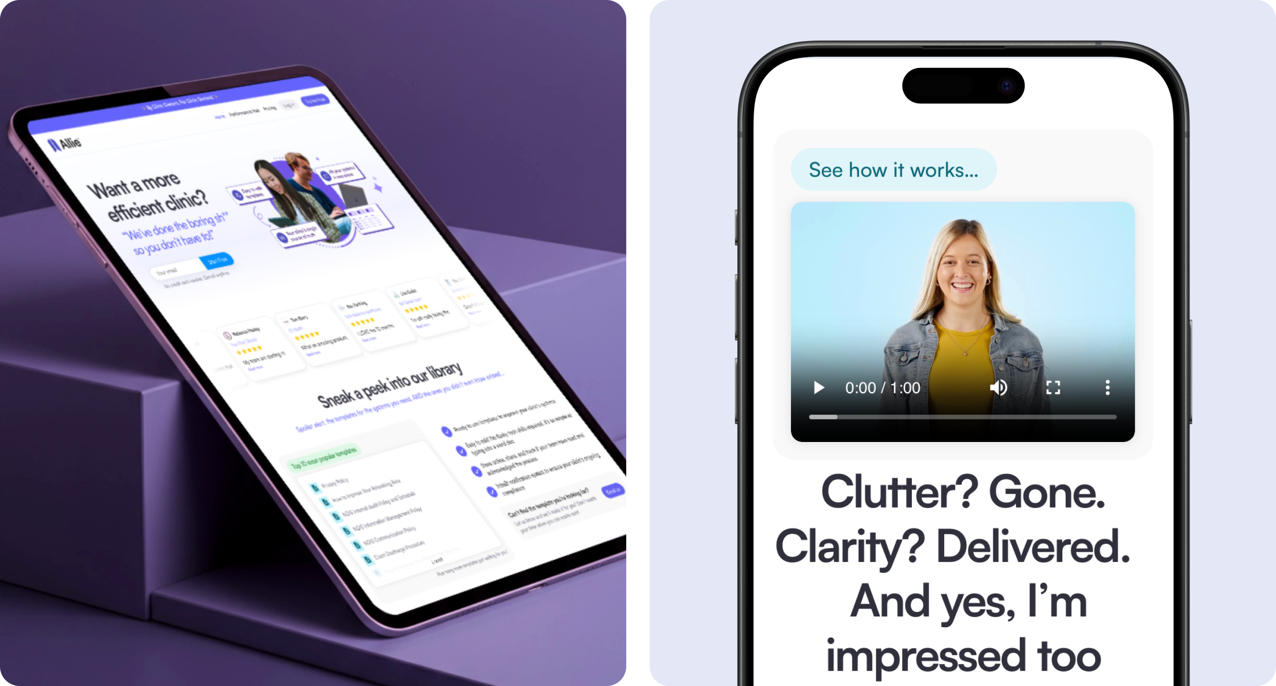 Allie marketing site screenshot
