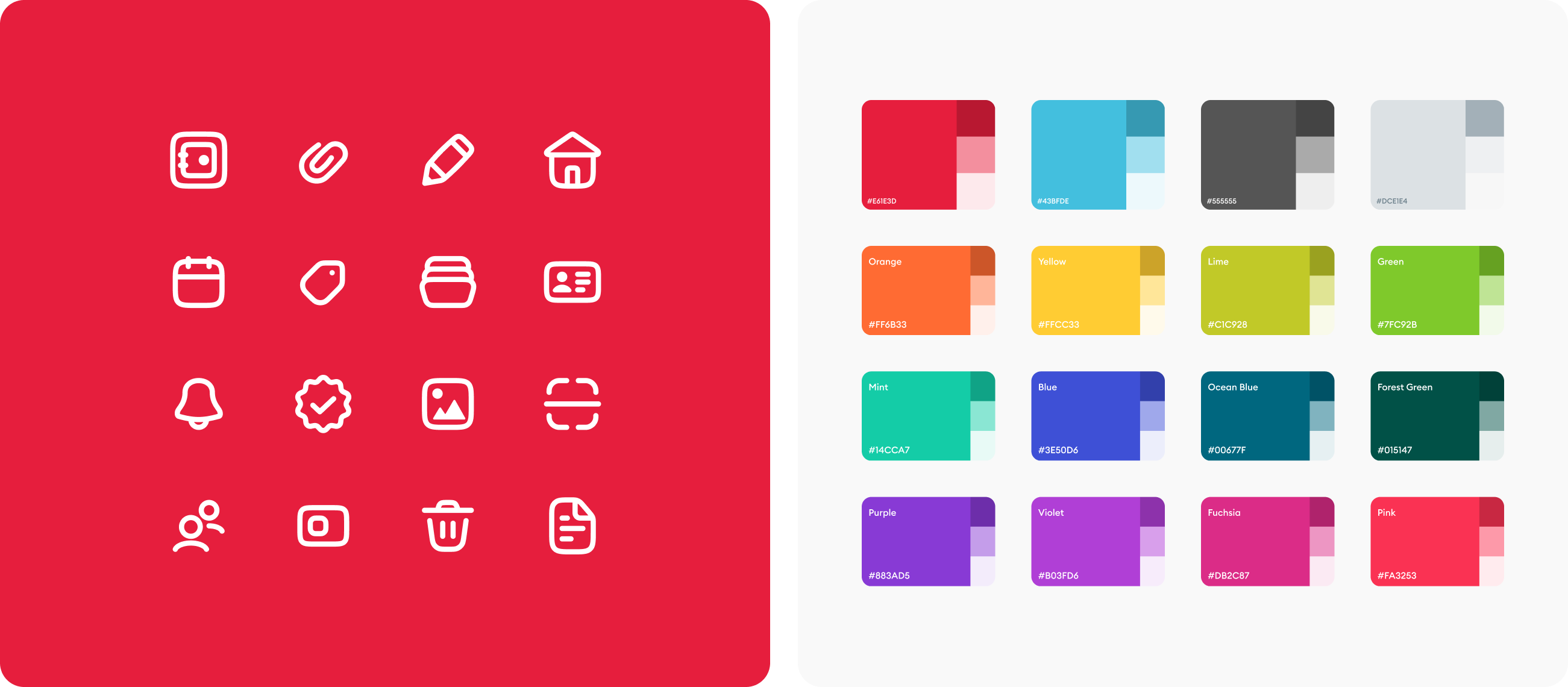 Meeco Icons and colour palette