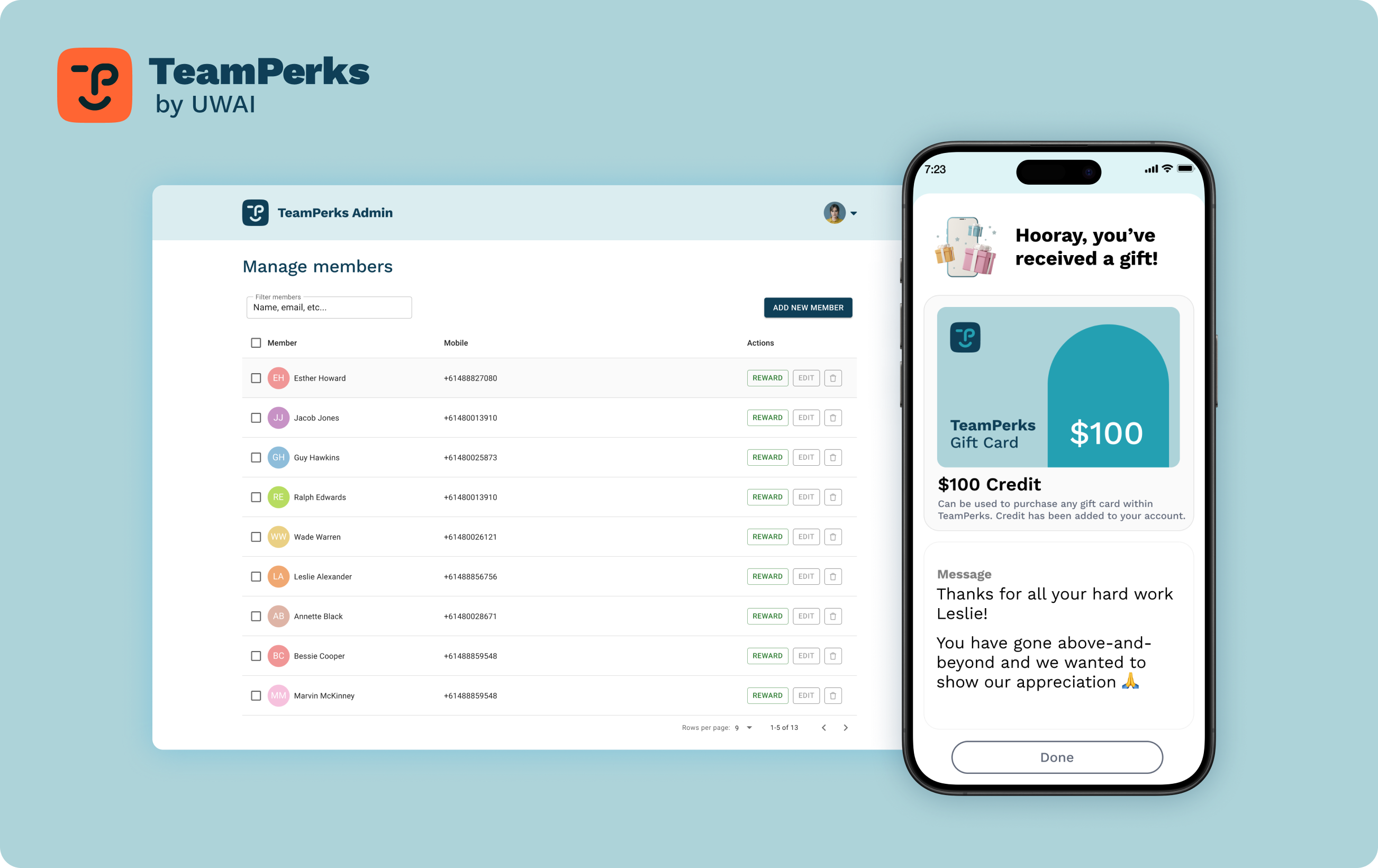 UWAI teamperks screens