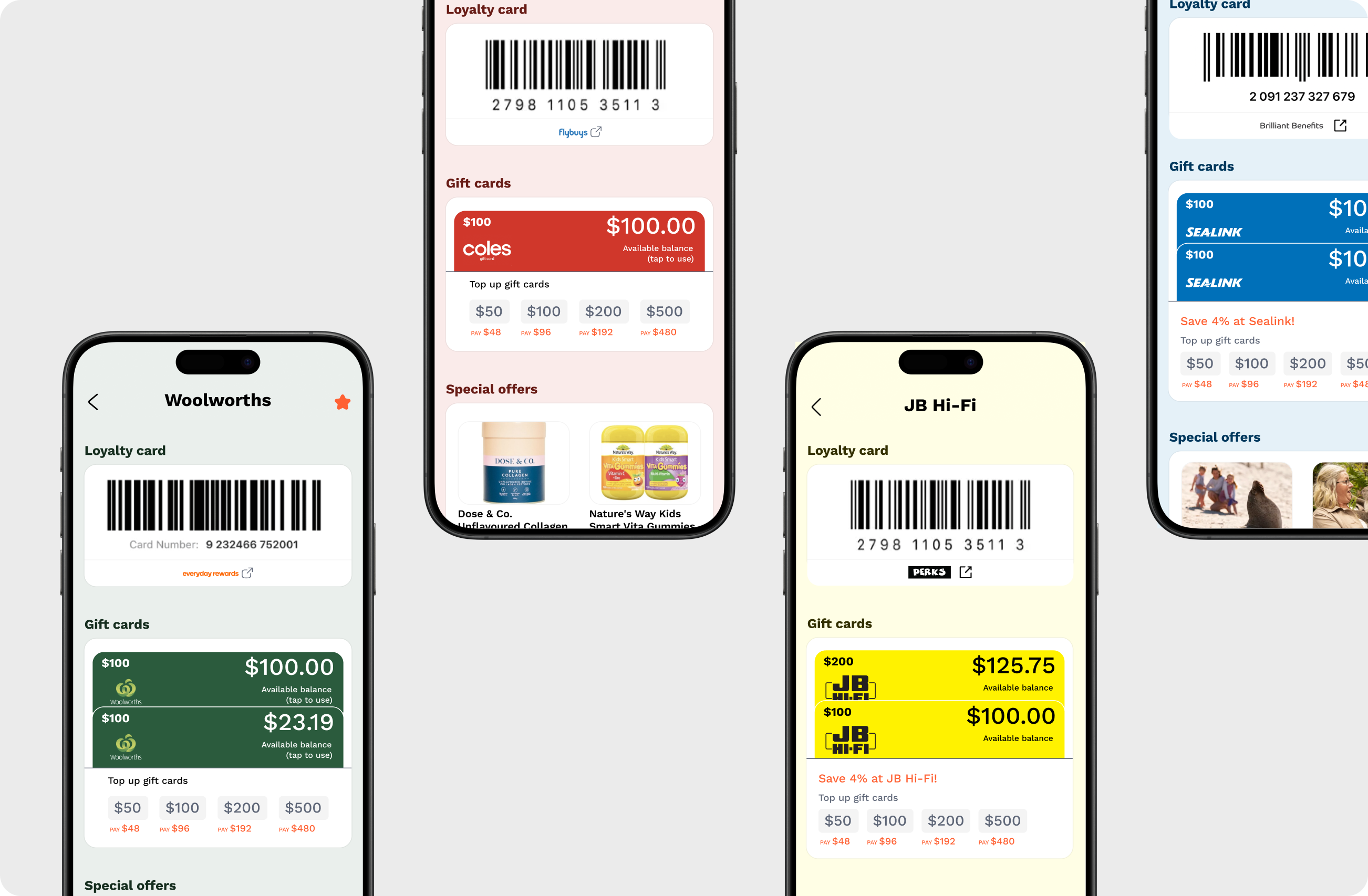 UWAI wallet screens